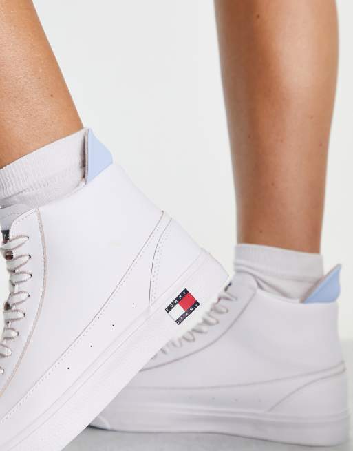 Tommy hilfiger flag store detail high leather sneaker