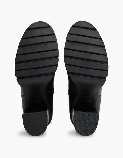 Tommy Jeans Leather high block heel chelsea boots in black, 5 of 7