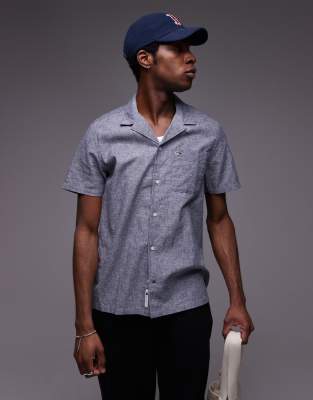 Tommy Jeans – Leinenhemd in Marineblau mit Knopfleiste - view 1
