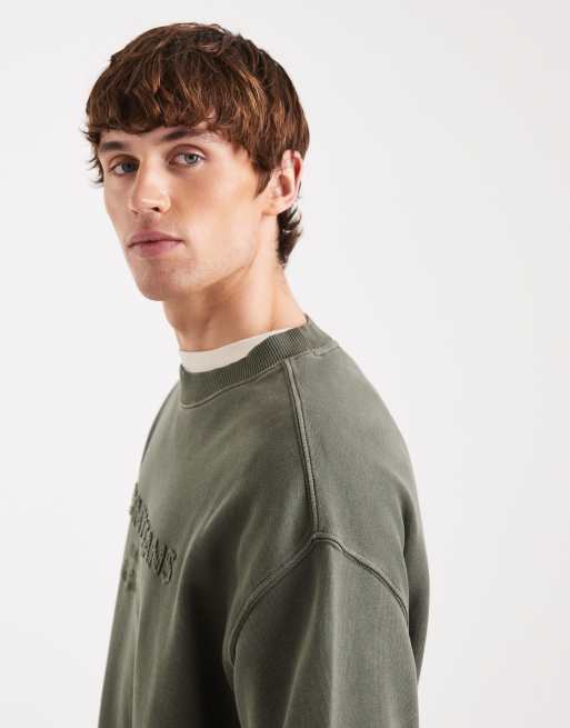 Tommy Jeans – Lifted – Classic-Fit-Sweatshirt in Dunkelgrün mit mittigem Logo, 4 von 5