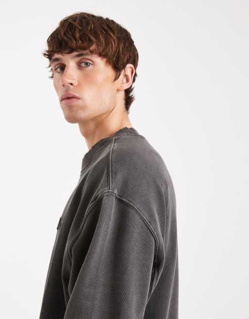Tommy Jeans – Lifted – Classic-Fit-Sweatshirt in verwaschenem Schwarz mit mittigem Logo , 4 von 5