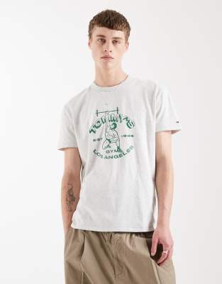 Tommy Jeans lifter logo T-shirt in gray ice gray heather 9890₽