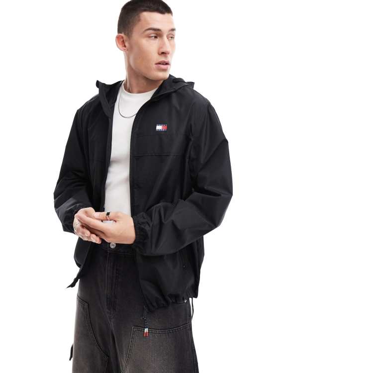 Tommy Jeans lightweight chicago windbreaker jacket in black ASOS