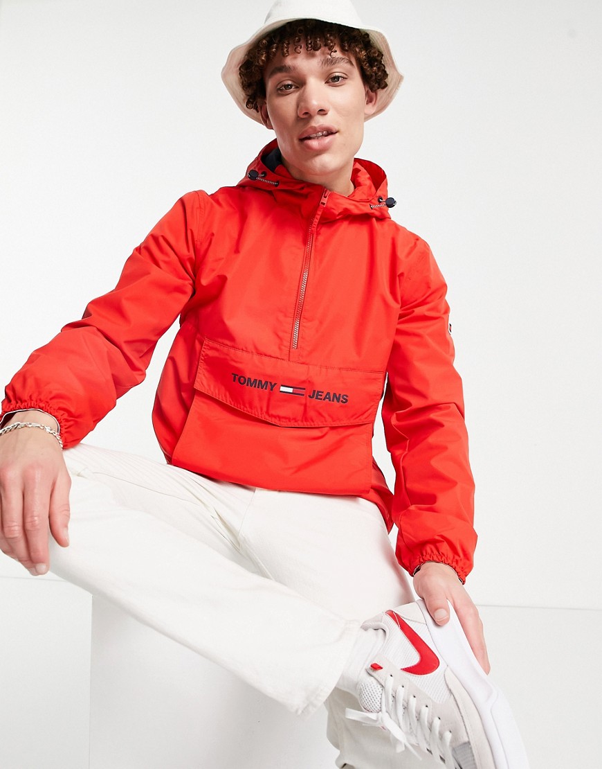 Tommy Jeans lightweight popover jacket-Red