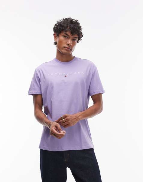 Tommy Jeans - Lilla T-shirt med lineært logo - view 1