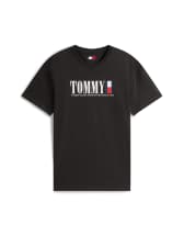 関税込み【  Jeans】 patch logo relaxed t-shirt Tommy Jeans chest flag logo relaxed fit t-shirt in black | ASOS