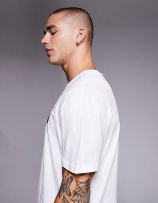Tommy Jeans Linear Flag Logo T-shirt In White