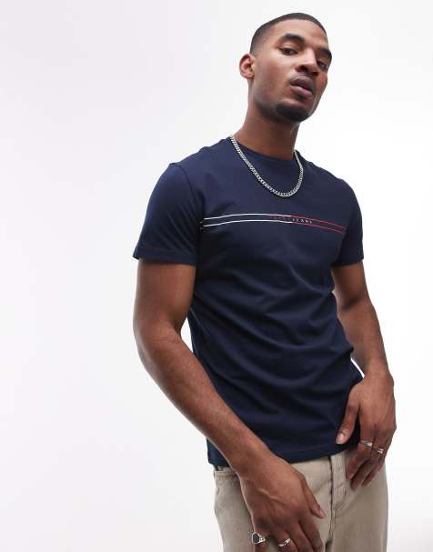Tommy Jeans linear graphic t-shirt in navy - view 1