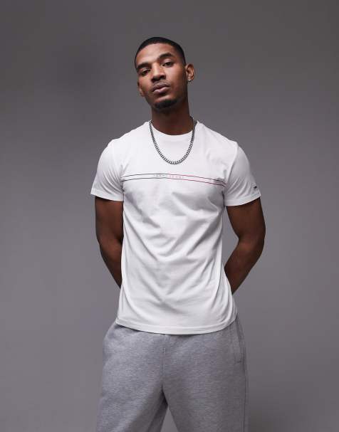 Tommy Jeans linear graphic t-shirt in white - view 1