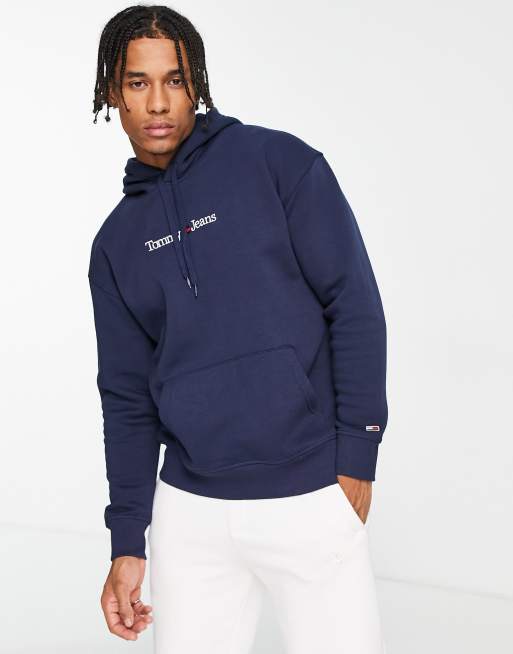 Tommy Jeans LINEAR HOODIE - Sweatshirt - black 