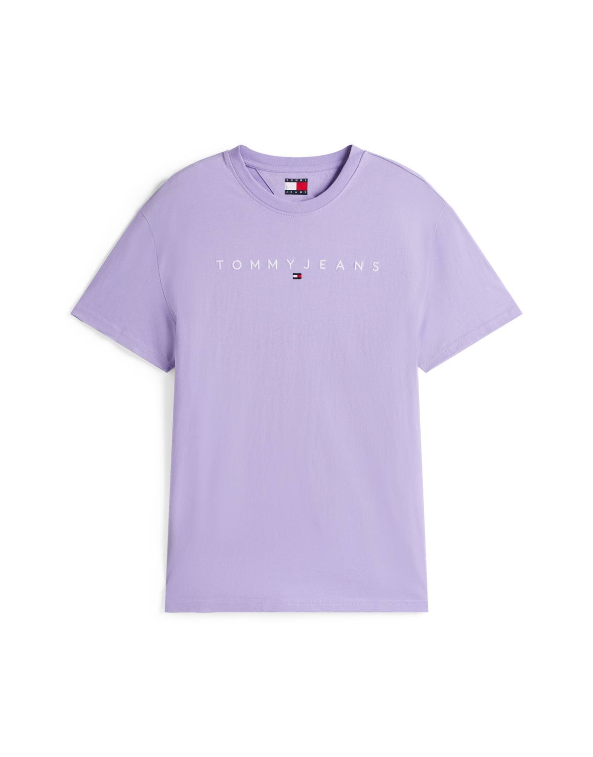 Tommy Jeans linear logo t-shirt in purple