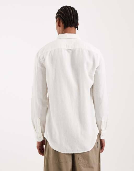 Tommy Jeans linen blend shirt in white, 3 of 5