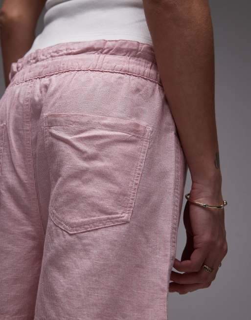 Tommy Jeans linen boxer shorts in pink and white stripe, 2 of 5