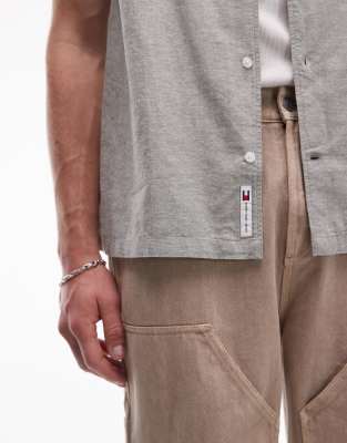 Tommy Jeans Linen Mix Button Down Shirt