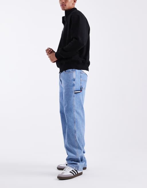 Tommy Jeans – Ljusa, tvättade, raka snickarjeans med ledig passform, 2 av 5