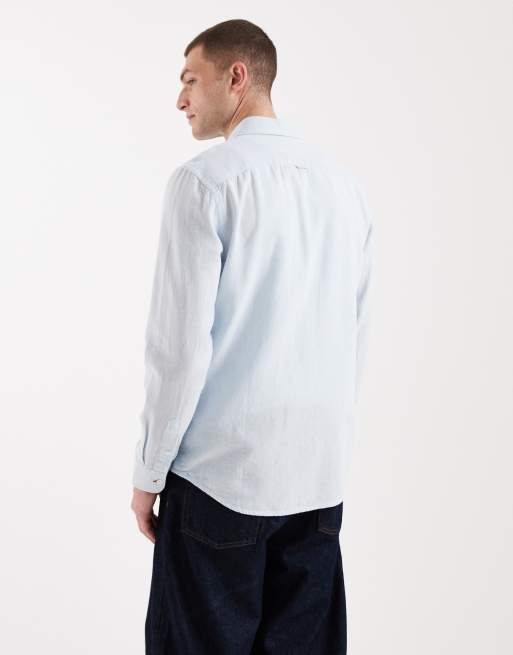 Tommy Jeans – Ljusblå skjorta i linnemix med knäppning, 3 av 5