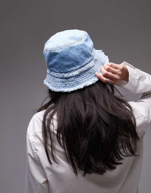 Tommy Jeans – Ljusblå solhatt i sliten denim, 3 av 3