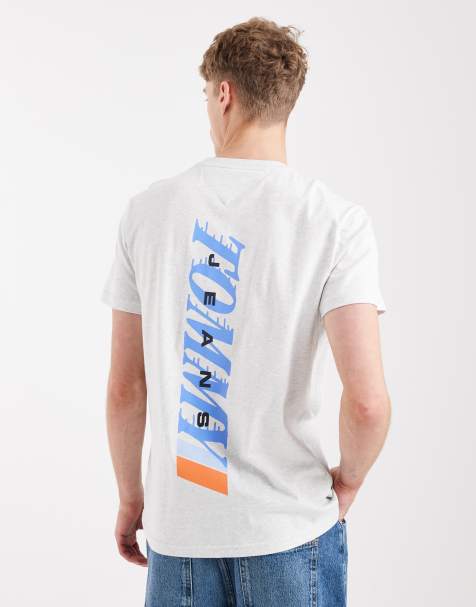 Tommy Jeans – Ljusgrå t-shirt med tryck baktill - view 1