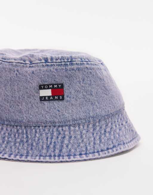 Tommy Jeans – Ljuslila, tvättad solhatt i denim med flagglogga , 2 av 3