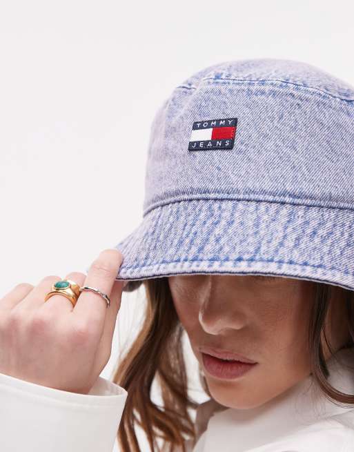 Tommy Jeans – Ljuslila, tvättad solhatt i denim med flagglogga , 3 av 3
