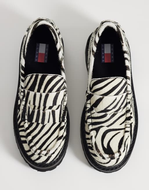 Tommy Jeans loafers in zebra print, 3 of 4