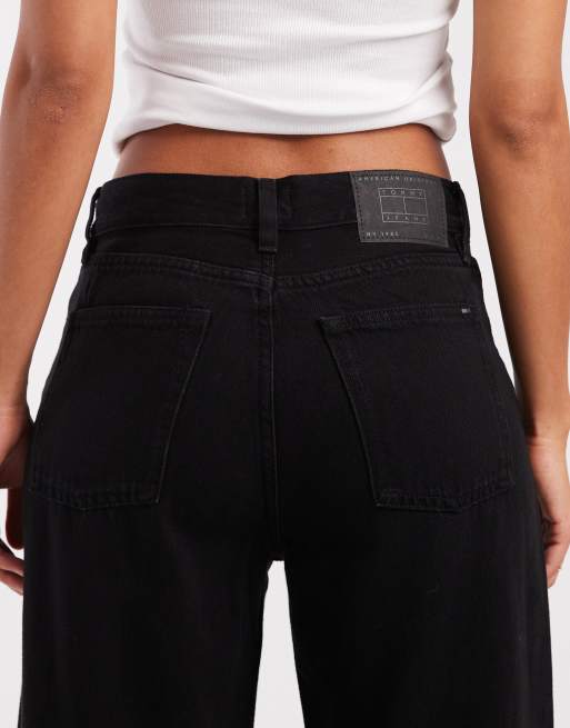 Tommy Jeans – Locker geschnittene Straight Jeans in Schwarz mit mittelhohem Bund, 4 von 5
