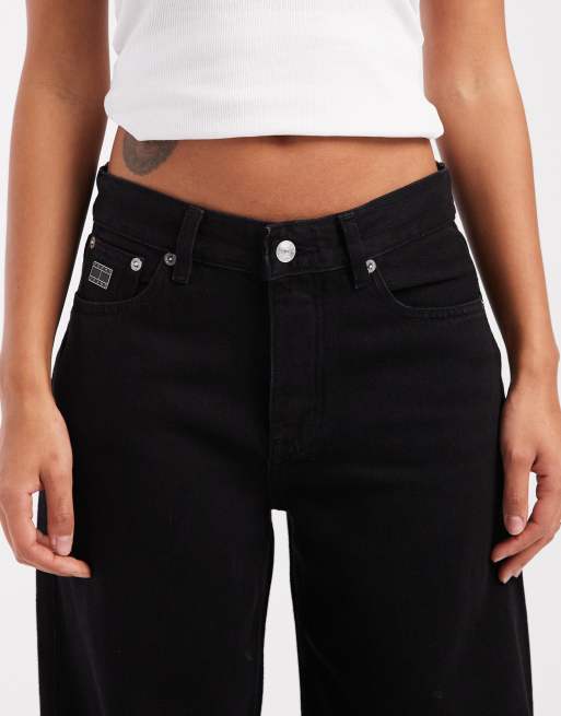Tommy Jeans – Locker geschnittene Straight Jeans in Schwarz mit mittelhohem Bund, 5 von 5