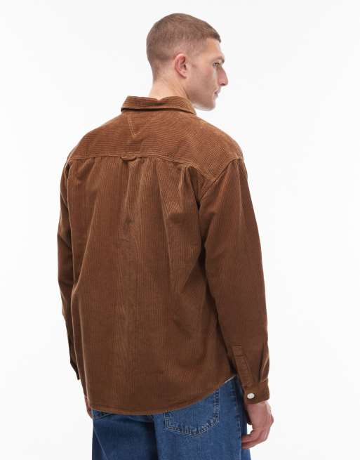Tommy Jeans – Locker geschnittenes Hemd aus Cord in Braun, 3 von 5