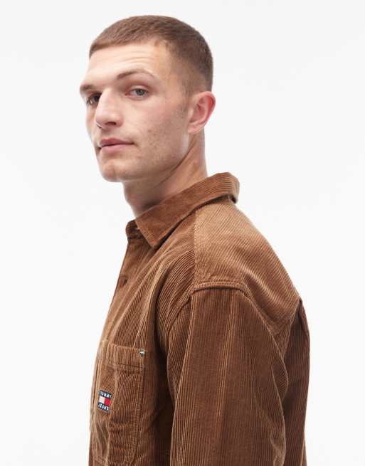 Tommy Jeans – Locker geschnittenes Hemd aus Cord in Braun, 4 von 5