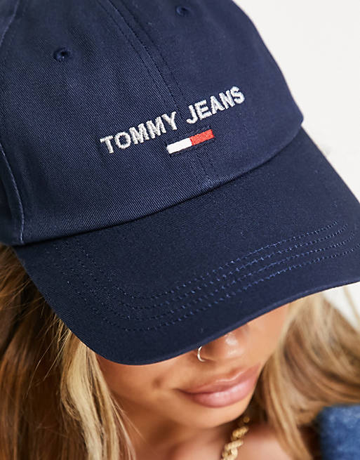 Tommy Jeans logo baseball cap in navy | ASOS