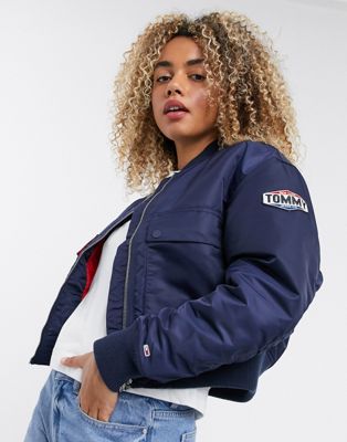 tommy jeans bomber jacket with back logo