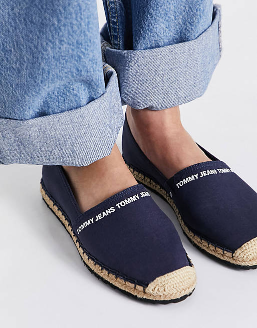 Tommy Jeans logo canvas espadrille in navy