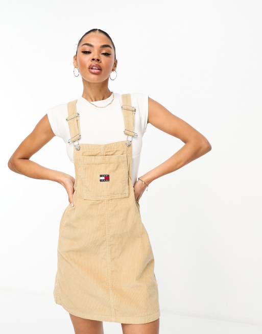 Long corduroy shop pinafore dress