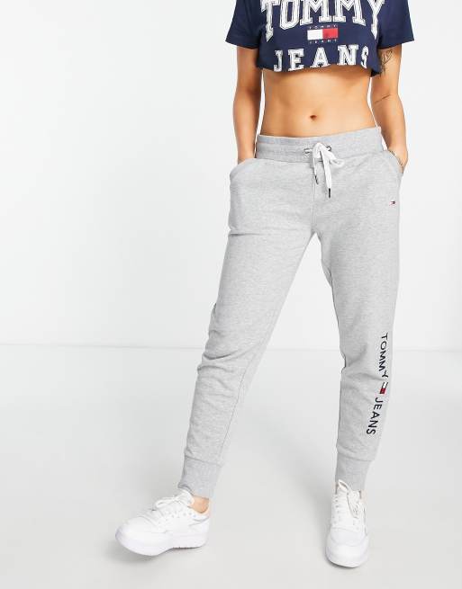 Tommy Jeans in sweatpants | cuffed ASOS logo gray