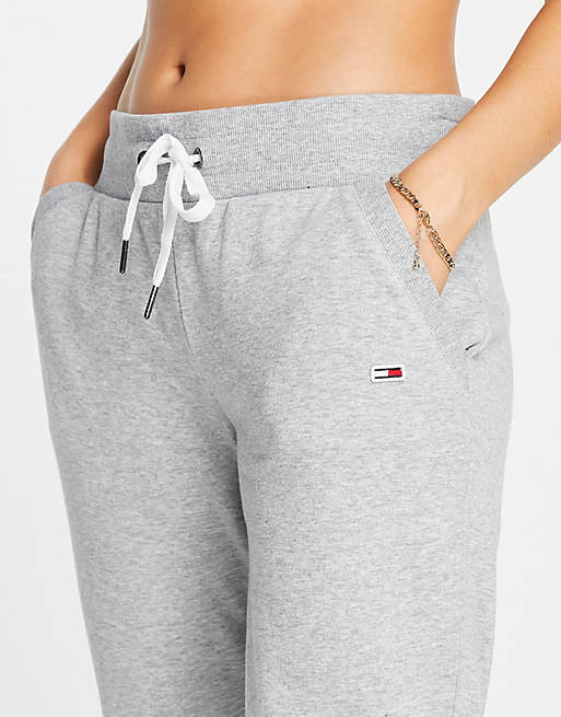 Tommy Jeans logo cuffed sweatpants in gray | ASOS