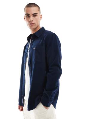Tommy Jeans logo flannel shirt in navy - view 1