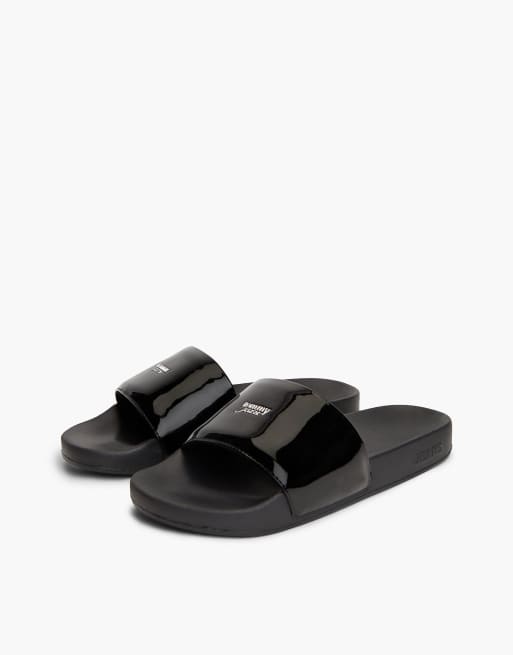 Tommy Jeans Logo Lack-Slides in Schwarz, 2 von 7