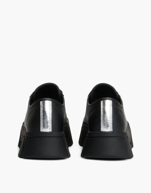 Tommy Jeans Logo Plateau-Sneaker aus Leder in Schwarz, 4 von 7