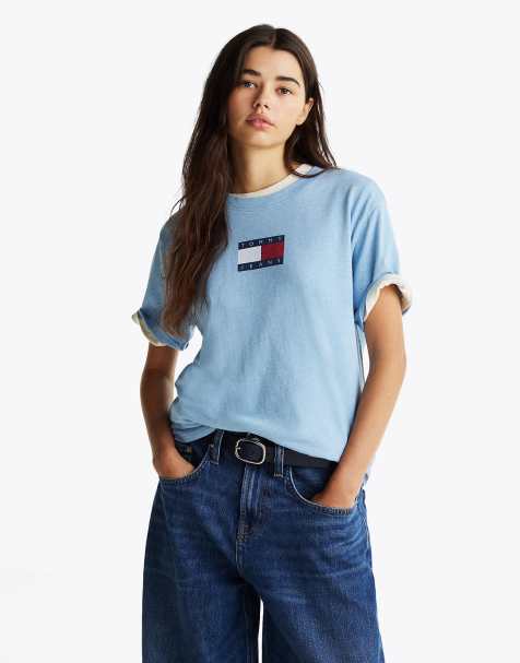 Tommy Jeans Logo relaxed t-shirt in light blue - view 1