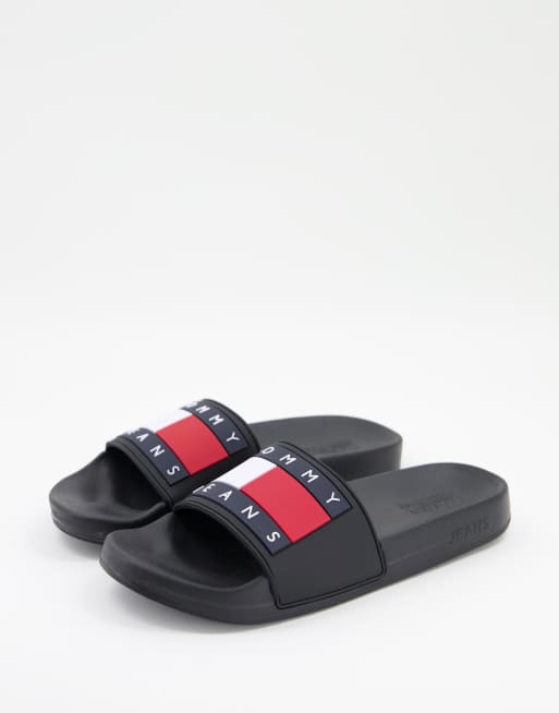 Tommy hilfiger shop black slides