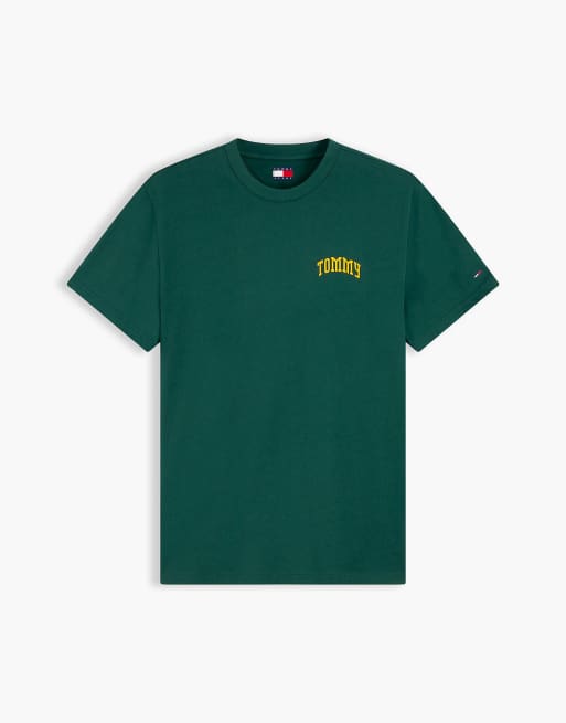 Tommy Jeans Logo slim jersey t-shirt in dark green, 5 of 6