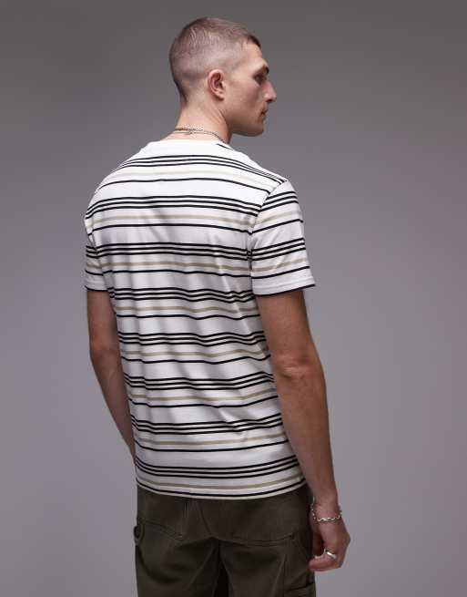 Tommy Jeans logo stripe t-shirt in white, 4 of 4