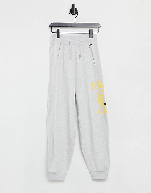 Tommy Jeans logo sweatpants in gray | ASOS