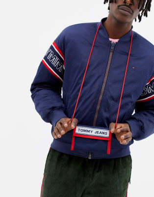 tommy jeans logo tape fleece sweatshirt