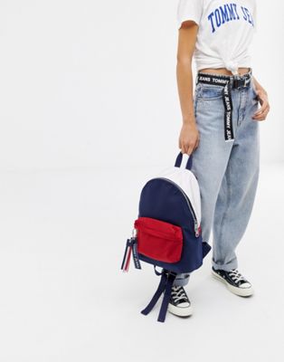 tommy jeans logo backpack