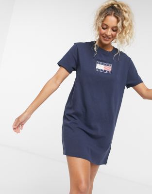 tommy jeans summer heritage dungaree dress