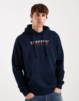 Tommy Jeans Tommy Jeans logo terry hoodie in navy