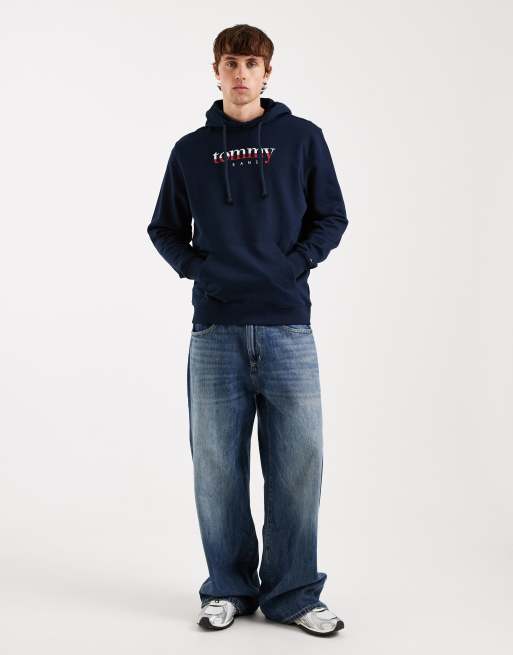 Tommy Jeans logo terry hoodie in navy, 2 of 5