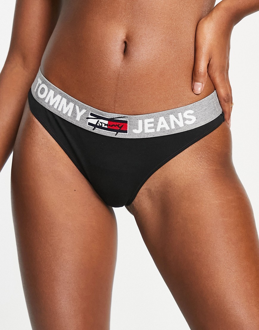 Tommy Jeans logo thong in black