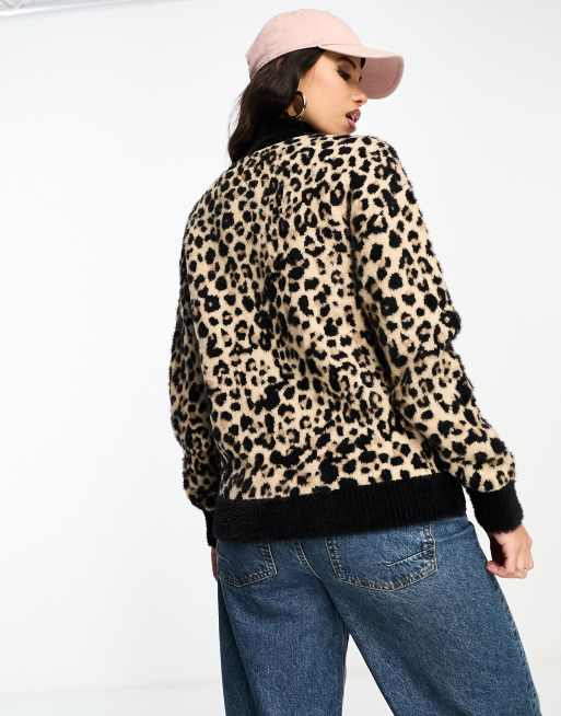 Leopard sweater jacket sale